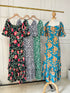 Summer Floral Puffer Sleeves Long Tiered Maxi Dress